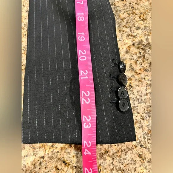 THE KOOPLES Women’s Black striped wool-blend fitted single breasted suit jacket